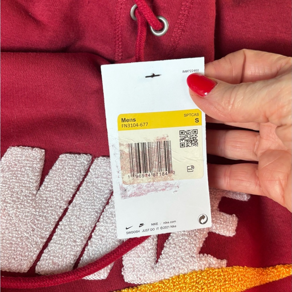Nike Men’s Red Hoodie NWT size S - Picture 4 of 5
